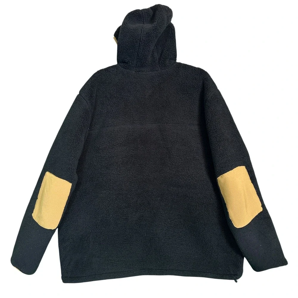 The North Face Campshire Hoodie XXL Sherpa Fleece Pullover Jacket Black Khaki